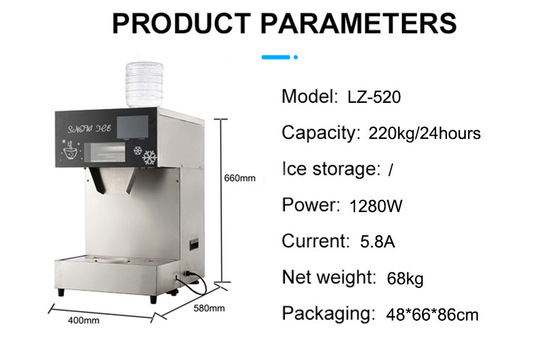 Alta produttività 300 kg al giorno LZ-620 Macchine per impianti di ghiaccio per ghiaccio