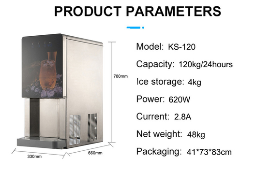 KS-120 Macchina industriale per acqua e ghiaccio 48 kg al giorno per le esigenze di distribuzione elettrica